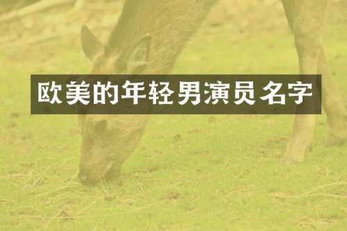 欧美的年轻男演员名字