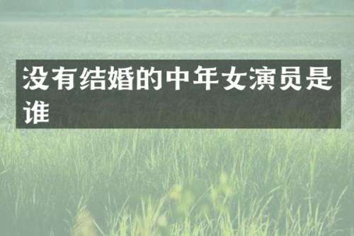 没有结婚的中年女演员是谁