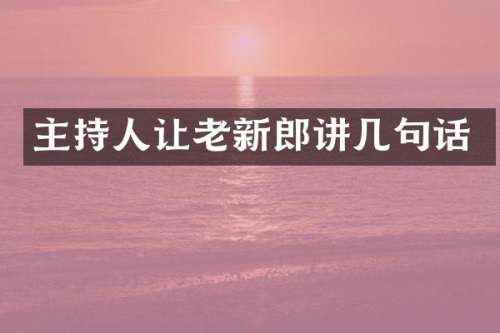 主持人让老新郎讲几句话