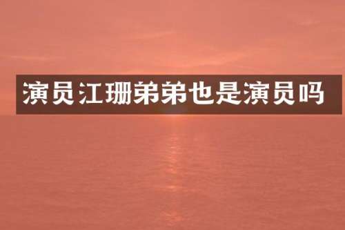 演员江珊弟弟也是演员吗