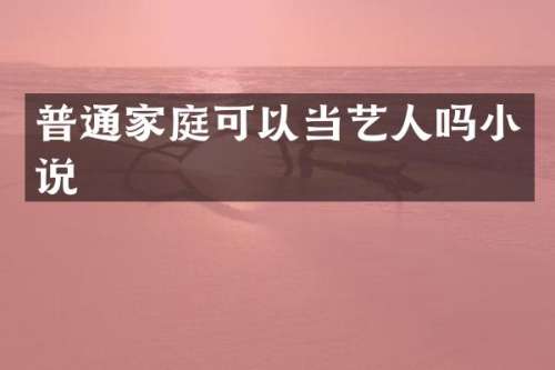 普通家庭可以当艺人吗小说
