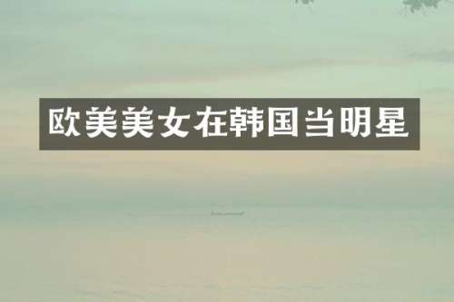 欧美在韩国当明星
