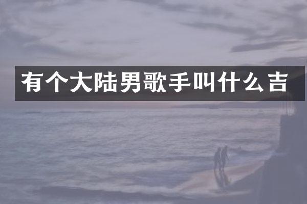 有个大陆男歌手叫什么吉