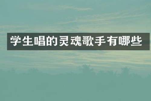 学生唱的灵魂歌手有哪些