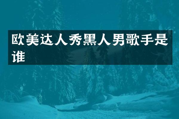 欧美达人秀黑人男歌手是谁
