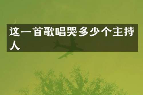 这一首歌唱哭多少个主持人