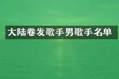 大陆卷发歌手男歌手名单