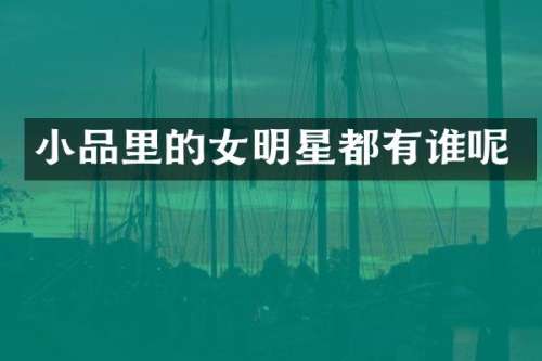 小品里的女明星都有谁呢