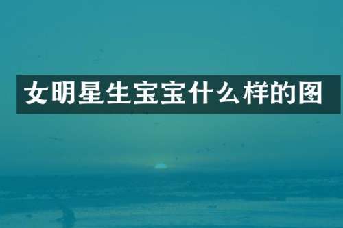女明星生宝宝什么样的图