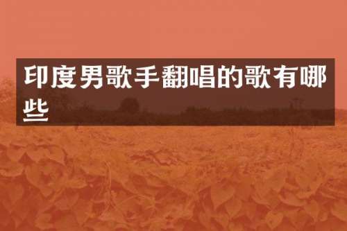 印度男歌手翻唱的歌有哪些