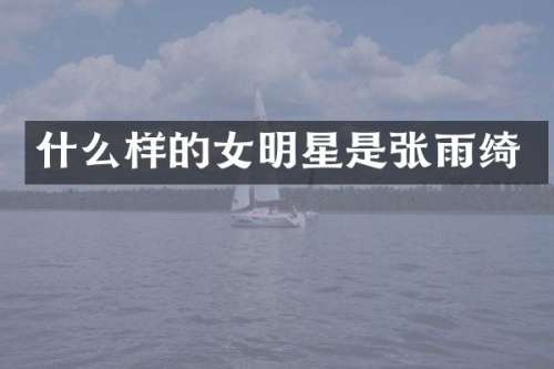 什么样的女明星是张雨绮