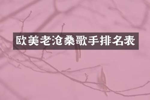 欧美老沧桑歌手排名表