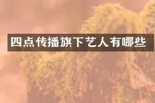 四点传播旗下艺人有哪些