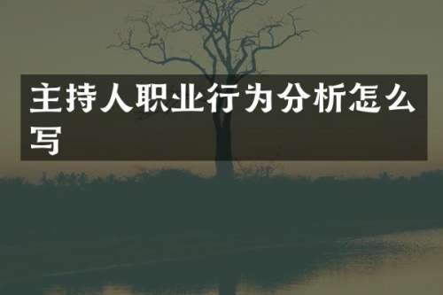 主持人职业行为分析怎么写