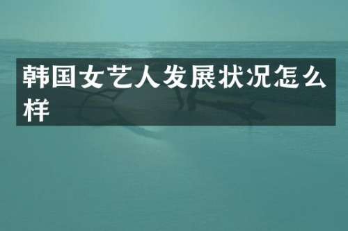 韩国女艺人发展状况怎么样