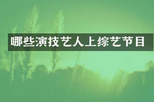 哪些演技艺人上综艺节目