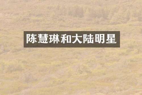陈慧琳和大陆明星