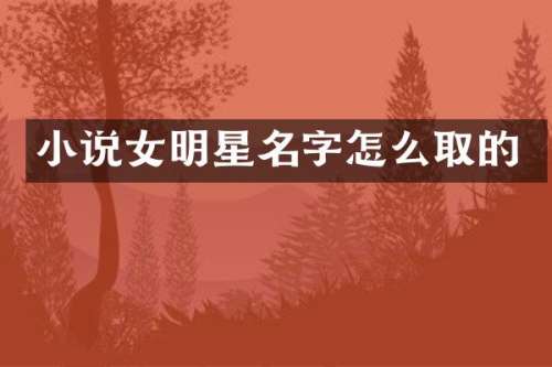 小说女明星名字怎么取的