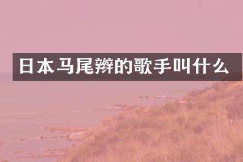 日本马尾辫的歌手叫什么