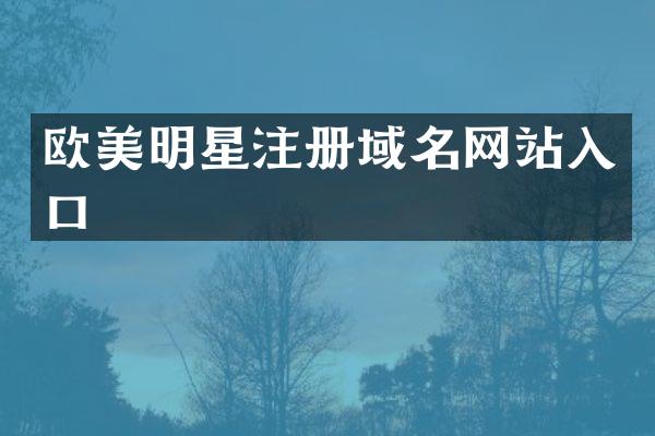 欧美明星注册域名网站入口