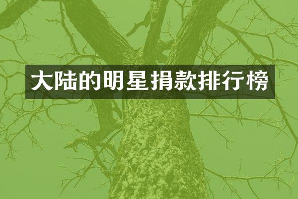 大陆的明星捐款排行榜