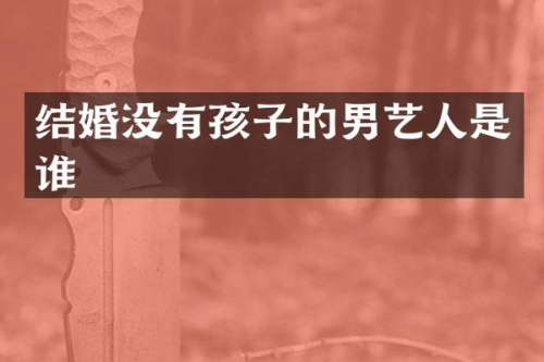 结婚没有孩子的男艺人是谁