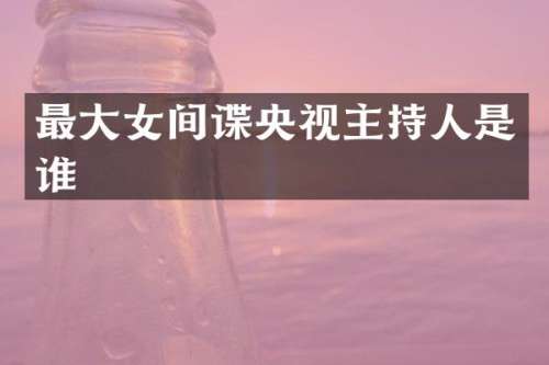 最大女间谍央视主持人是谁