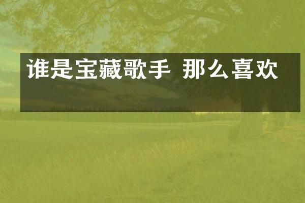 谁是宝藏歌手 那么喜欢你