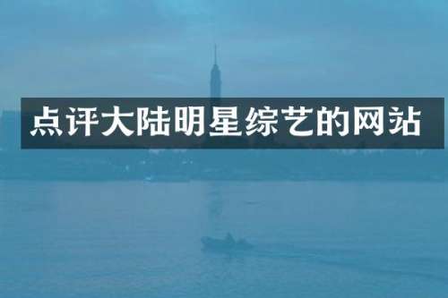 点评大陆明星综艺的网站
