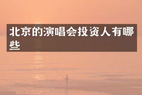 北京的演唱会投资人有哪些
