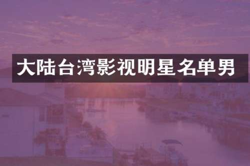 大陆台湾影视明星名单男