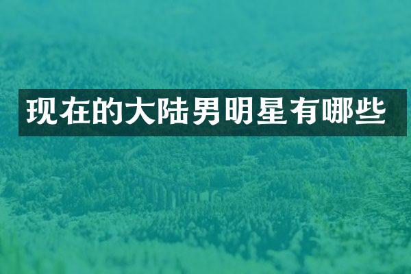 现在的大陆男明星有哪些
