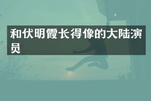 和伏明霞长得像的大陆演员