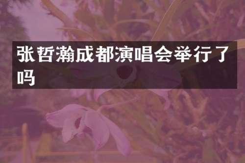 张哲瀚成都演唱会举行了吗