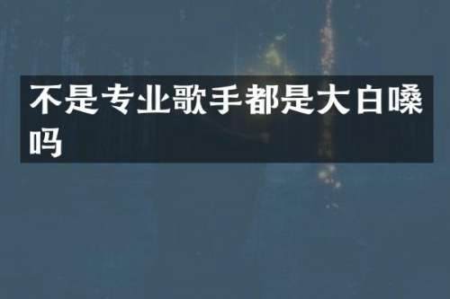 不是专业歌手都是大白嗓吗