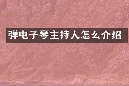 弹电子琴主持人怎么介绍