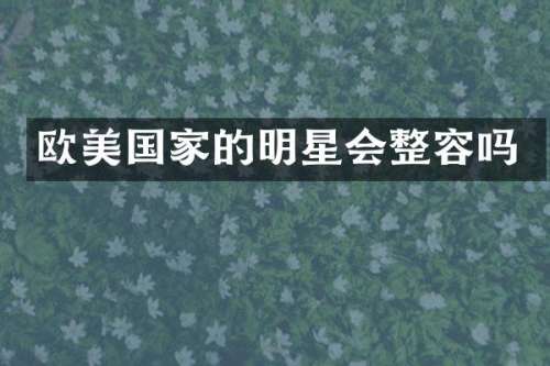 欧美国家的明星会整容吗