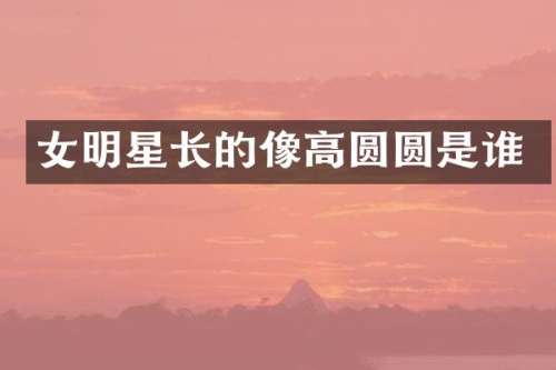 女明星长的像高圆圆是谁