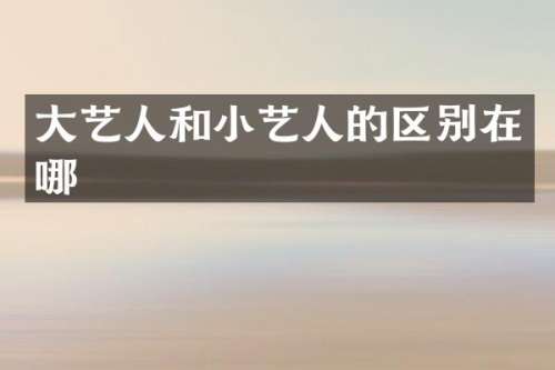 大艺人和小艺人的区别在哪