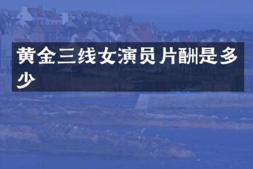 黄金三线女演员片酬是多少