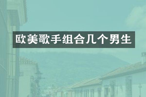 欧美歌手组合几个男生