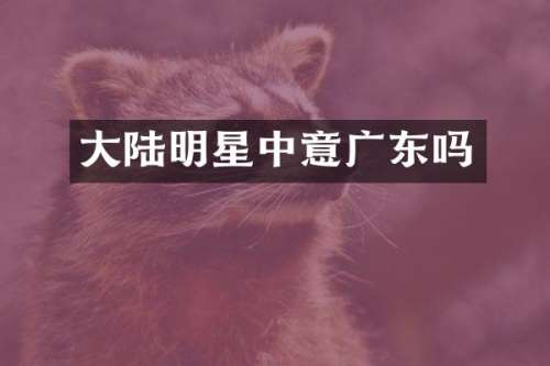大陆明星中意广东吗