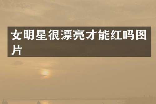 女明星很漂亮才能红吗图片