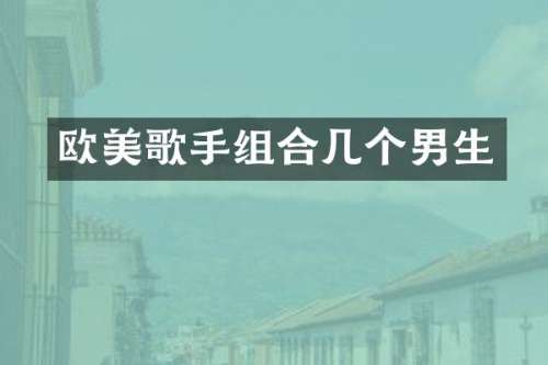 欧美歌手组合几个男生