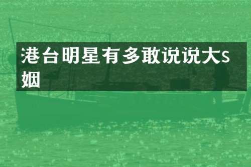 港台明星有多敢说说大s婚姻