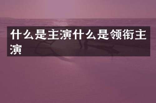 什么是主演什么是领衔主演
