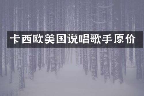 卡西欧美国说唱歌手原价