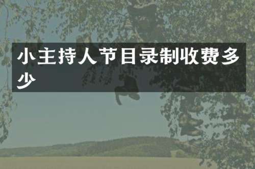 小主持人节目录制收费多少