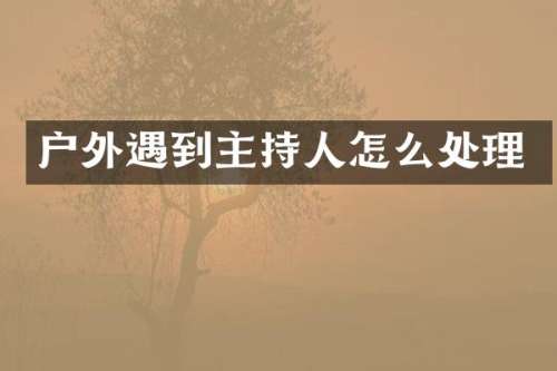 户到主持人怎么处理