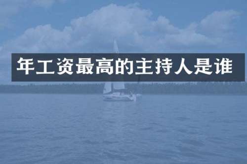 年工资最高的主持人是谁